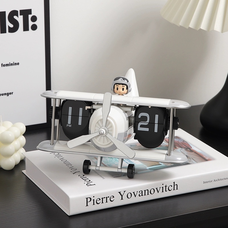 Dream Take-Off Time Progress Airplane Automatic Page Turning Clock