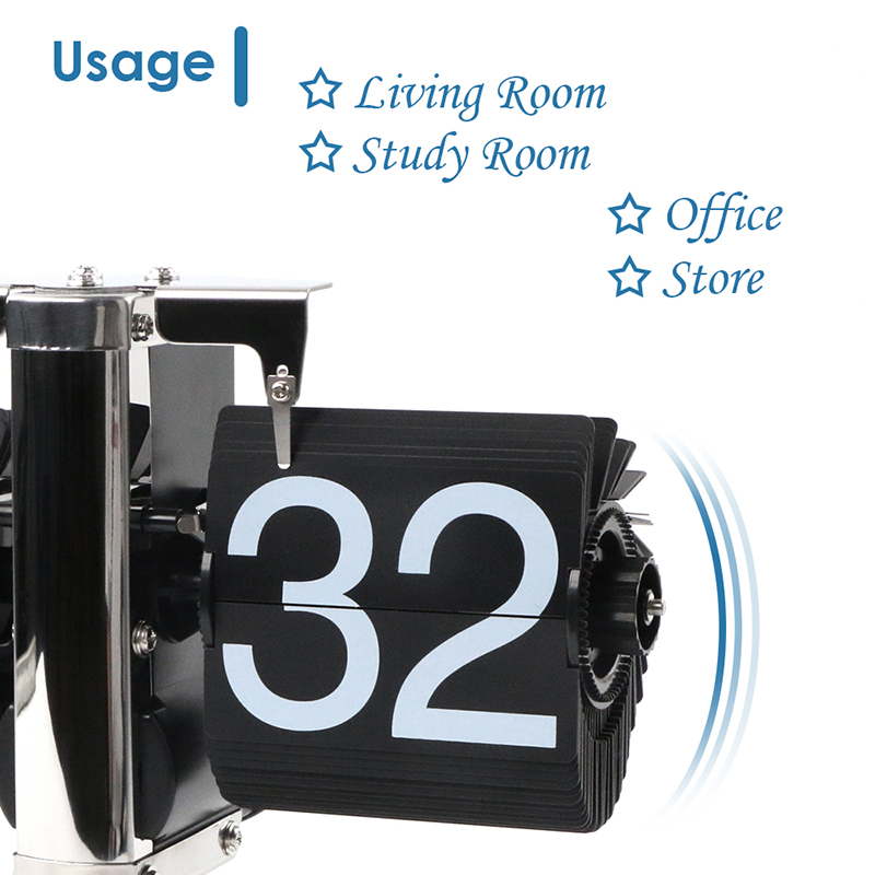 Stainless Steel Single Bell Small Balance Automatic Page Turning Clock