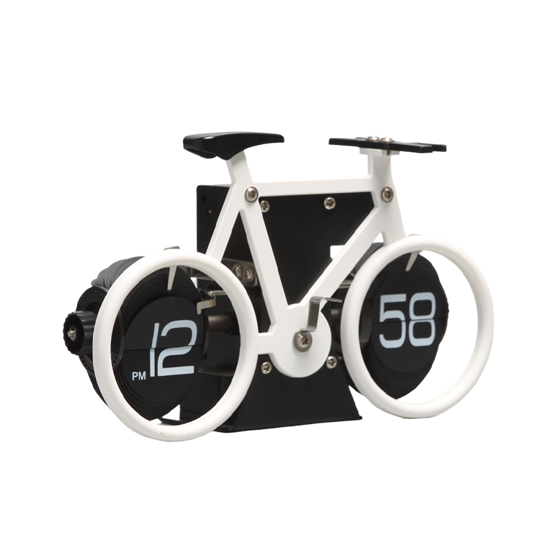 Bicycle Automatic Page Turning Clock (White)