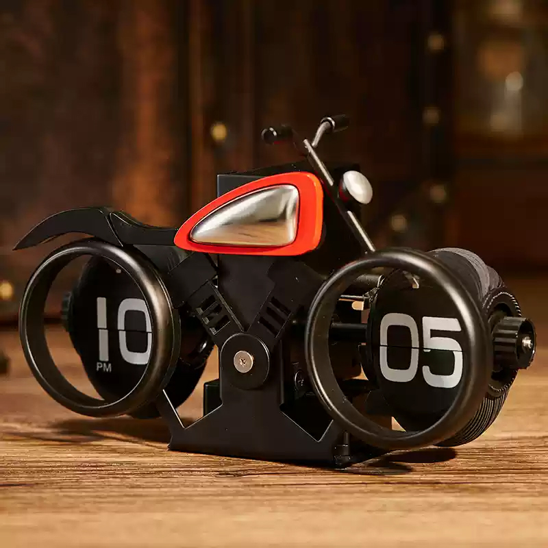 Motorcycle Automatic Flip Clock (Black)