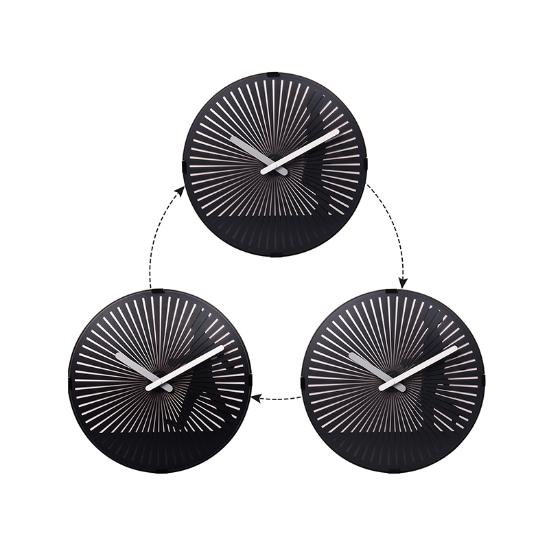 Walking People Dynamic Rotating Clock Creative Round Wall Clock