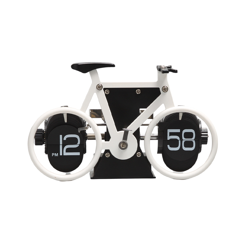 Bicycle Automatic Page Turning Clock (White)